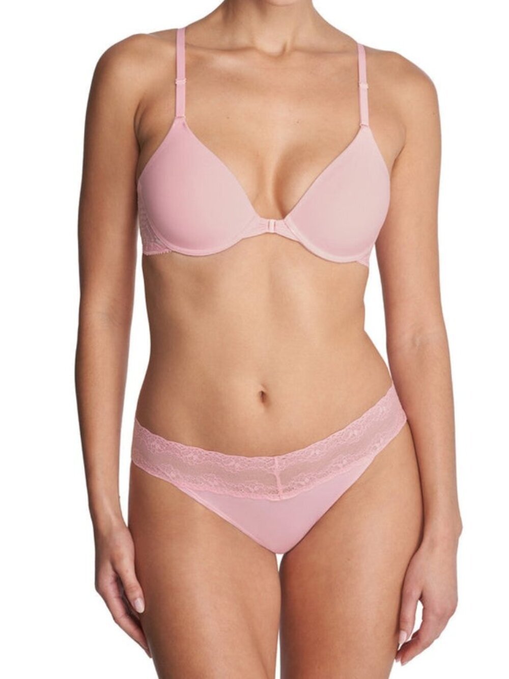 74$ NATORI Lush Front Close Contour Underwire Bra Size 32 D Pink - Picture 4 of 4